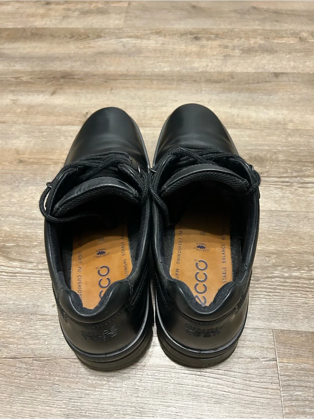 Ecco Track 6 Men SZ 46 US‎ 12 Gore-Tex Low Black Leather Lace-Up Boots Lug Sole